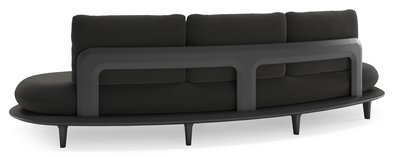 Bomero loungebank in zwart aluminium met natte sooty all weather sunbrella® luxe kussen