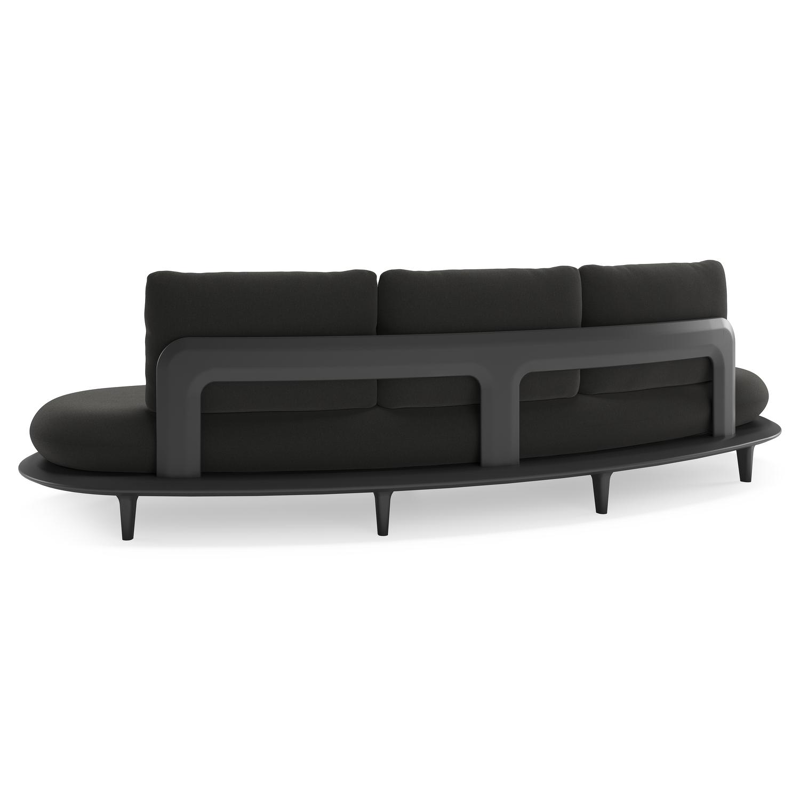 Bomero loungebank in zwart aluminium met natte sooty all weather sunbrella® luxe kussen