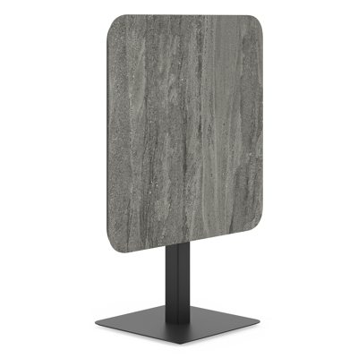 Fano kantelbare tuintafel vierkant afgerond in zwart aluminium en volkeramiek aspen grey - L 80 x B 80 x H 72.5 cm