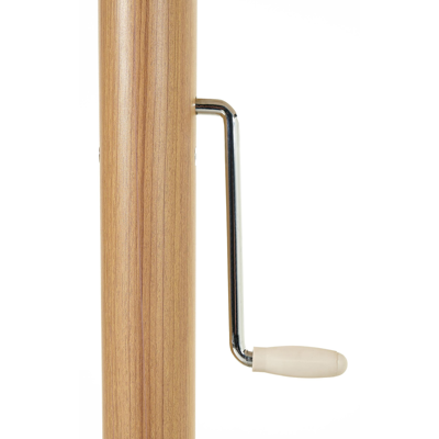 Solino staanparasol in houtlook met beige all weather sunbrella® premium parasoldoek - Dia 400 cm (met voet)