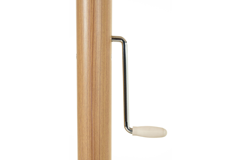 Solino staanparasol in houtlook met beige all weather sunbrella® premium parasoldoek - L1 400 x L2 400 cm (zonder voet)