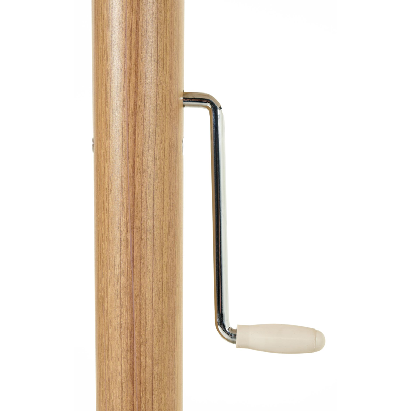 Solino staanparasol in aluminium houtlook met beige all weather sunbrella® premium parasoldoek - Dia 400 cm (met voet)