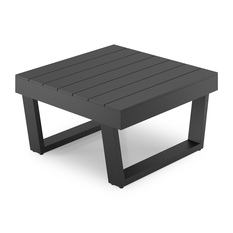 Table basse Modica en aluminium noir - Lg 72 x larg. 72 x H 38 cm