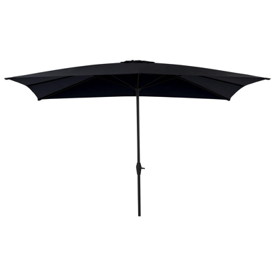 Viola staanparasol in zwart aluminium met zwart weather+ softtouch parasoldoek - L1 300 x L2 400 cm (zonder voet)
