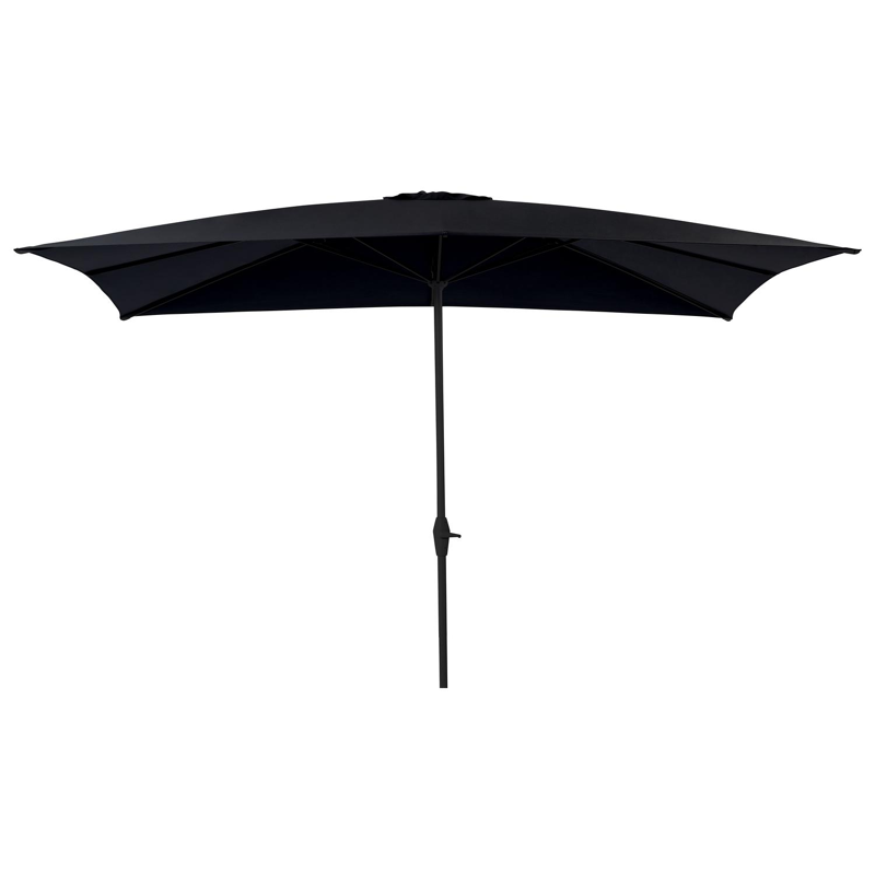 Parasol déporté Viola en aluminium noir avec toile de parasol en weather+ softtouch noir - Larg1 300 x Larg2 400 cm (sans pied de parasol)