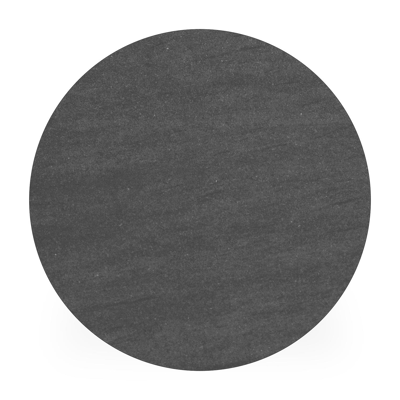 Fano low dining low dining loungetafel rond in wit aluminium en volkeramiek Basalt Black - Dia. 65 x H 55 cm