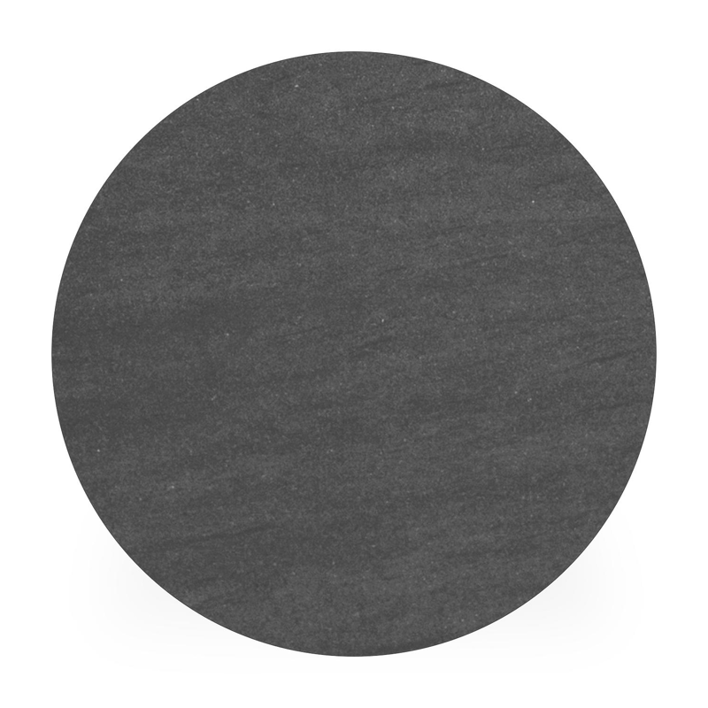 Fano low dining low dining loungetafel rond in wit aluminium en volkeramiek Basalt Black - Dia. 65 x H 55 cm