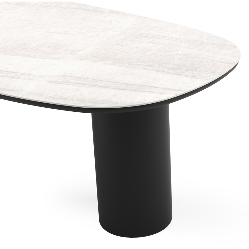 Amico tuintafel bombo in zwart aluminium en volkeramiek Taj Mahal - L 210 x B 110 x H 73.5 cm