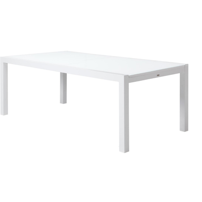 Calobra verlengbare tuintafel in wit aluminium en glas wit - L 220/330 x B 107 x H 75 cm