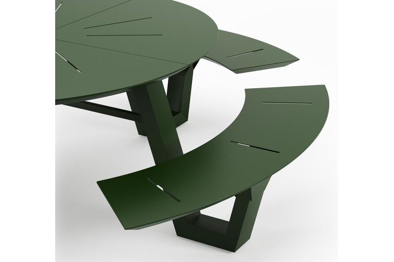 Rondino picknicktafel frame in groen aluminium - Dia. 236 cm