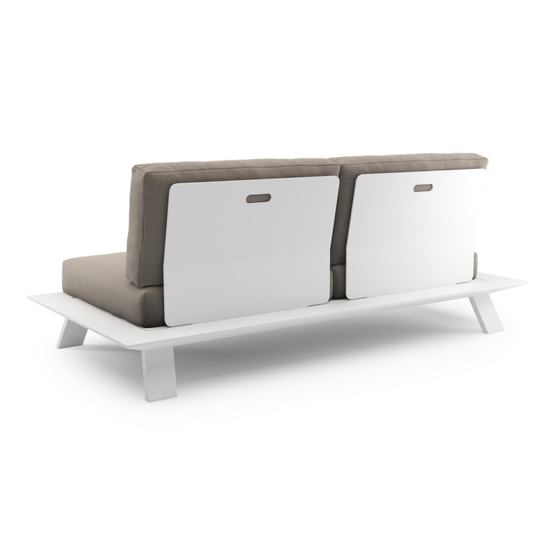 Cesano loungebank in wit aluminium met savane coconut all weather Sunbrella® luxe kussen