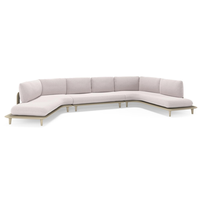 Bomero loungehoek in beige aluminium met wander gobi all weather sunbrella® luxe kussen