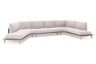 Boogvormige chaise longue rechts + 2-zit + chaise longue