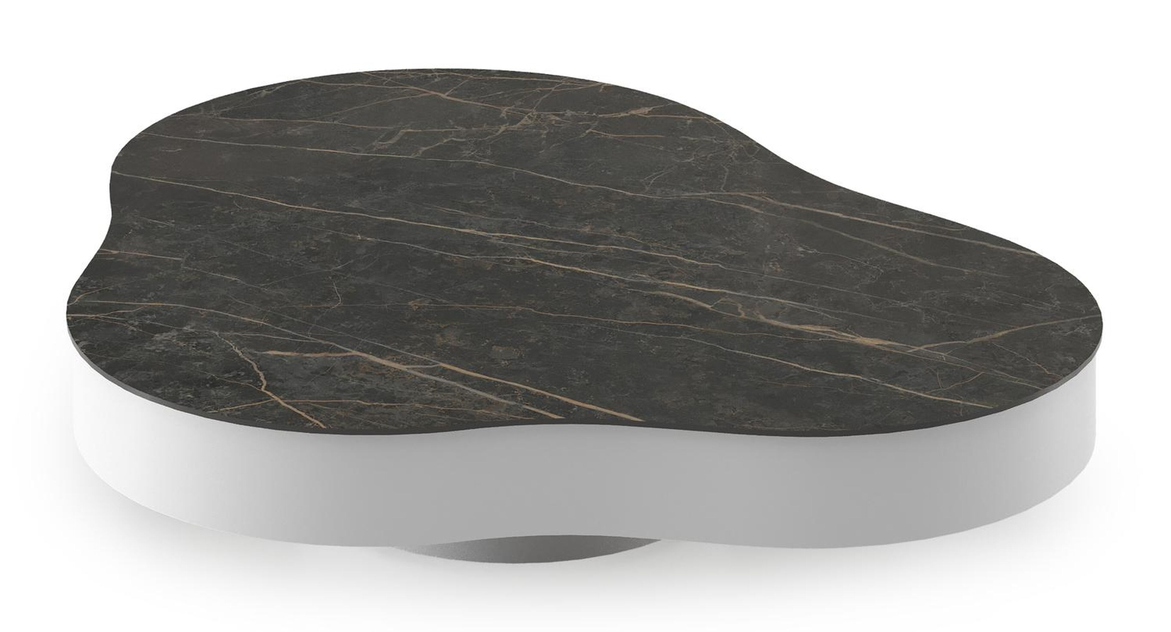 Lomano loungetafel cloud in wit aluminium en volkeramiek Black Obsession - L 131 x B 108 x H 25 cm