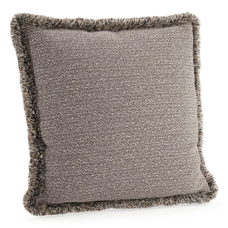 Sierkussen met franjes 45 x 45 cm in all weather sunbrella luxe wander granite