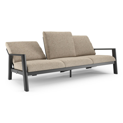 Cirello loungebank in zwart aluminium met bora jungle all weather cosytica kussen