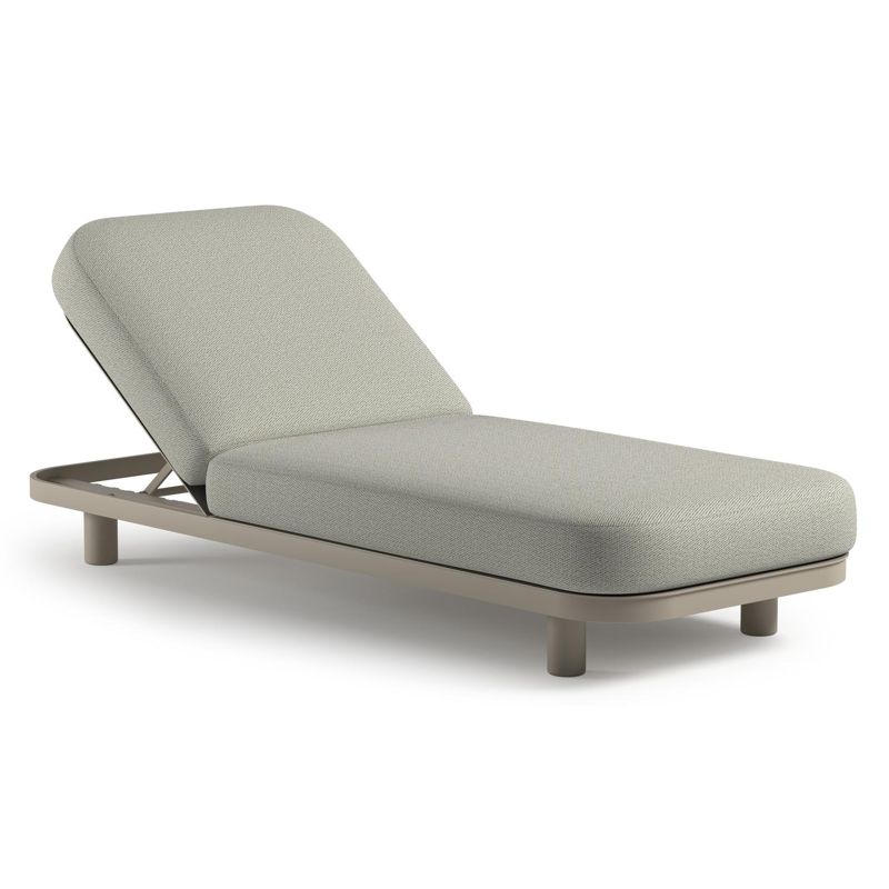 Chaise longue réglable Donato en aluminium beige avec All Weather Sunbrella® luxe lopi bud coussin