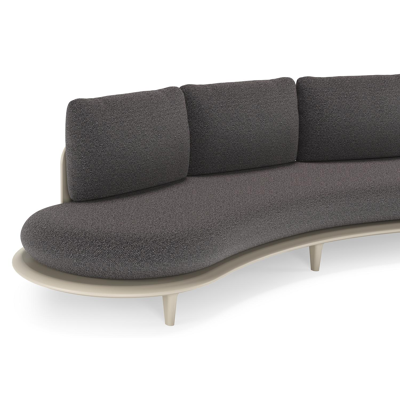 Bomero loungebank in beige aluminium met firenze tunder all weather solica kussen