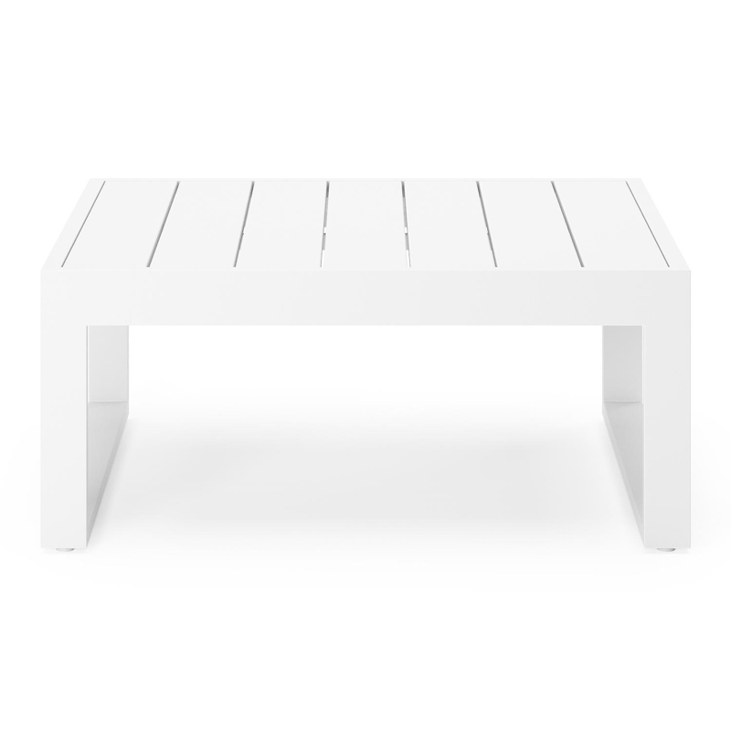 Caldela loungetafel in wit aluminium - L 70 x B 70 x H 30.5 cm