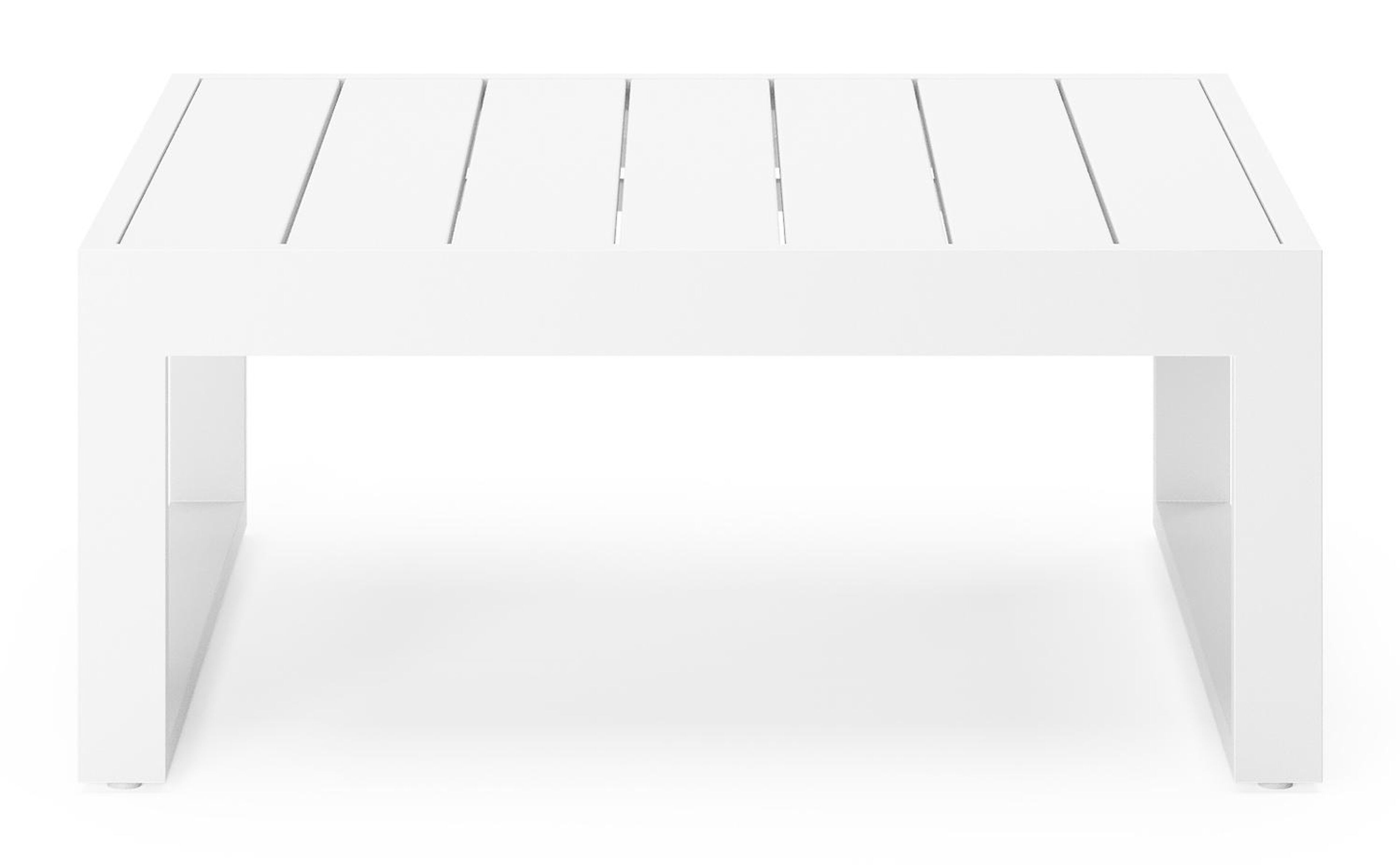 Table de basse Caldela en aluminium blanc - L 70 x l 70 x H 30,5 cm