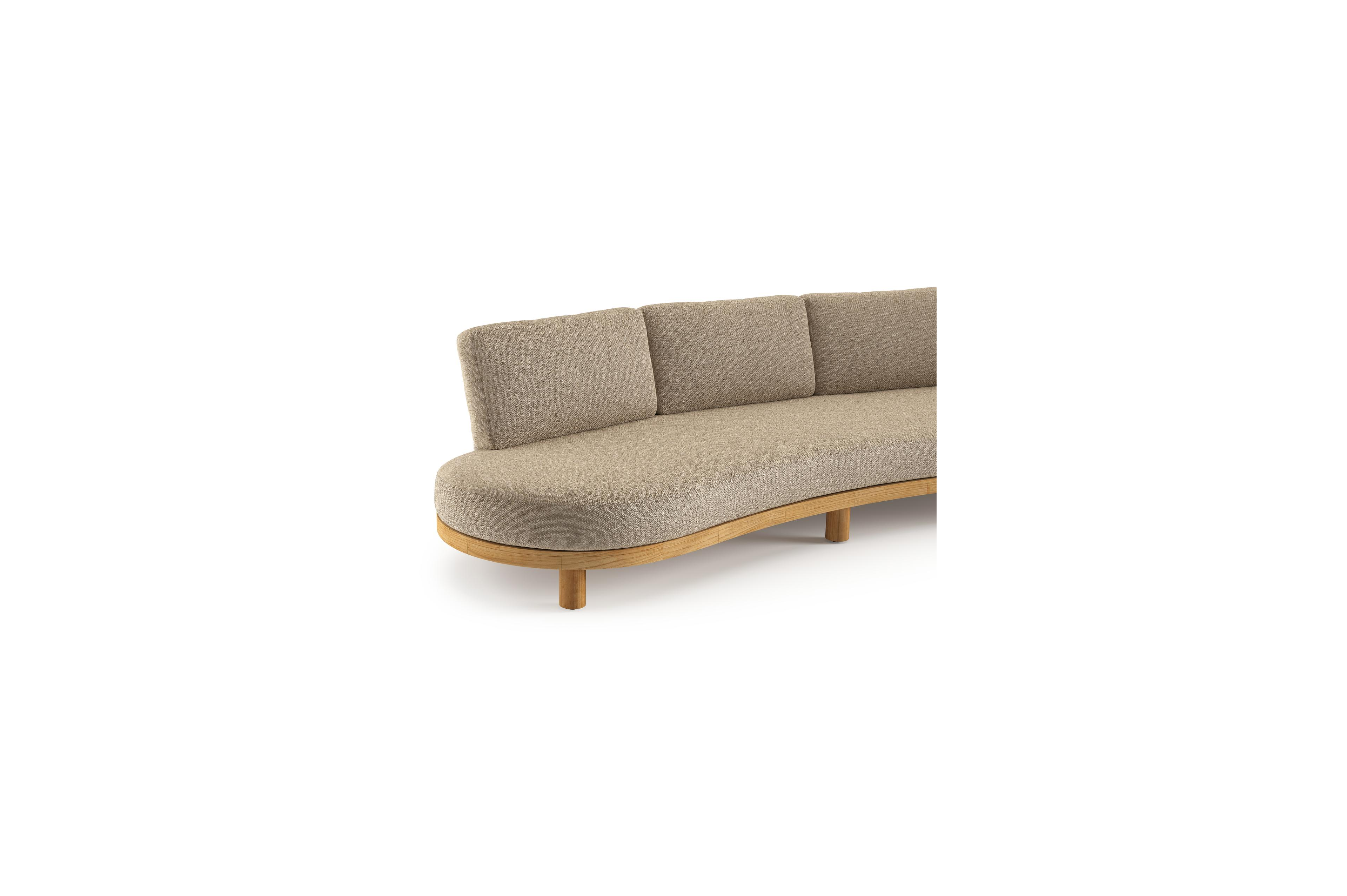 Donato loungebank 3-zit in teak met madagascar oak all weather Casettica kussen