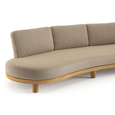 Donato loungebank 3-zit in teak met madagascar oak all weather Casettica kussen