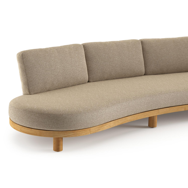 Donato loungebank 3-zit in teak met madagascar oak all weather Casettica kussen