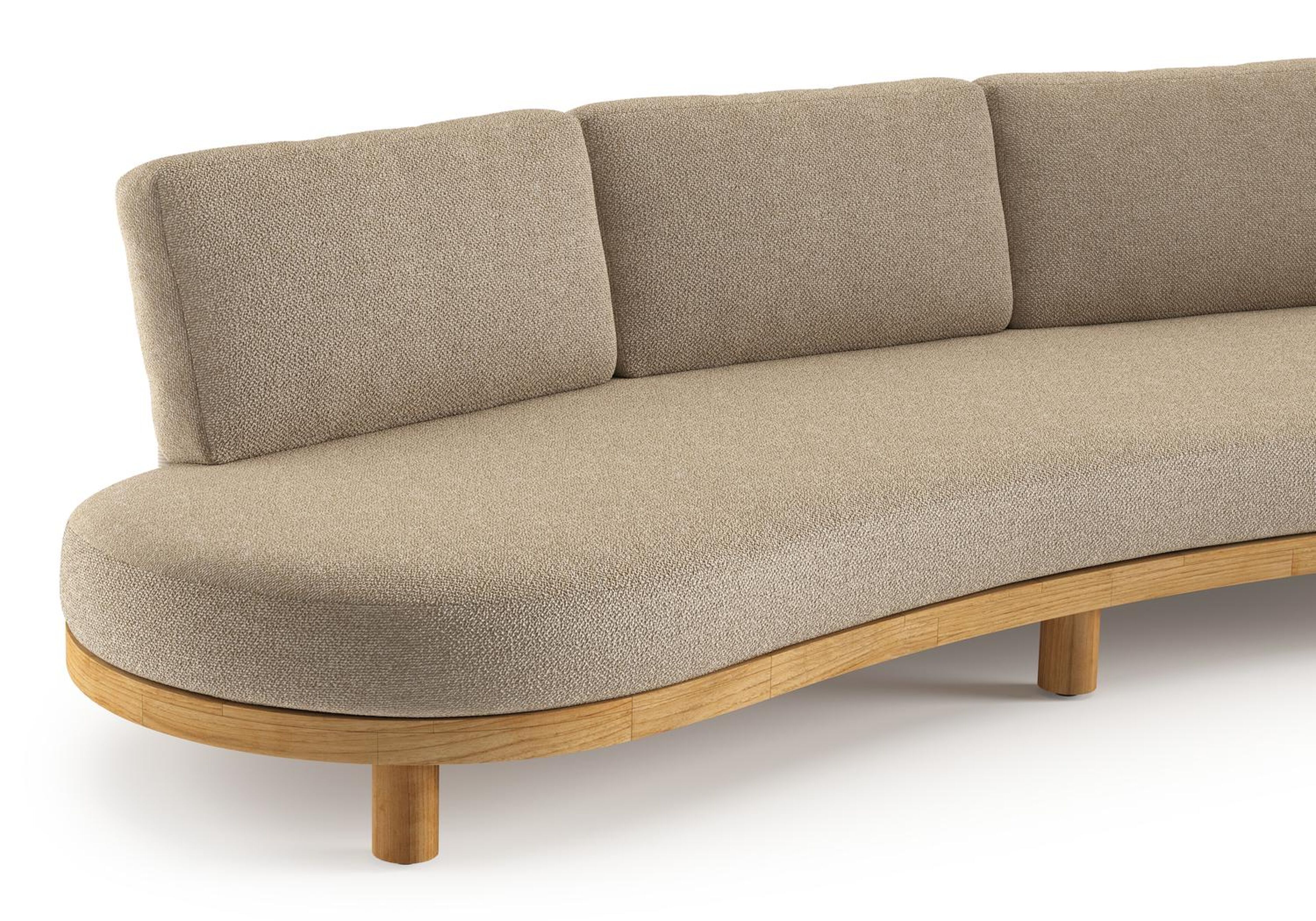 Donato loungebank 3-zit in teak met madagascar oak all weather Casettica kussen