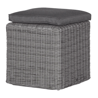 Amari bijzettafel in grijs wicker met polyester kussens