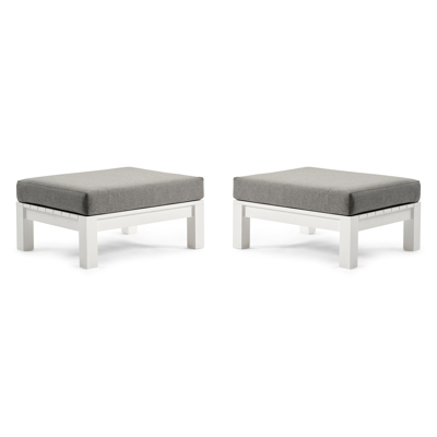 Table basse Occaro en aluminium blanc - Lg 83 x larg. 67 x H 27 cm