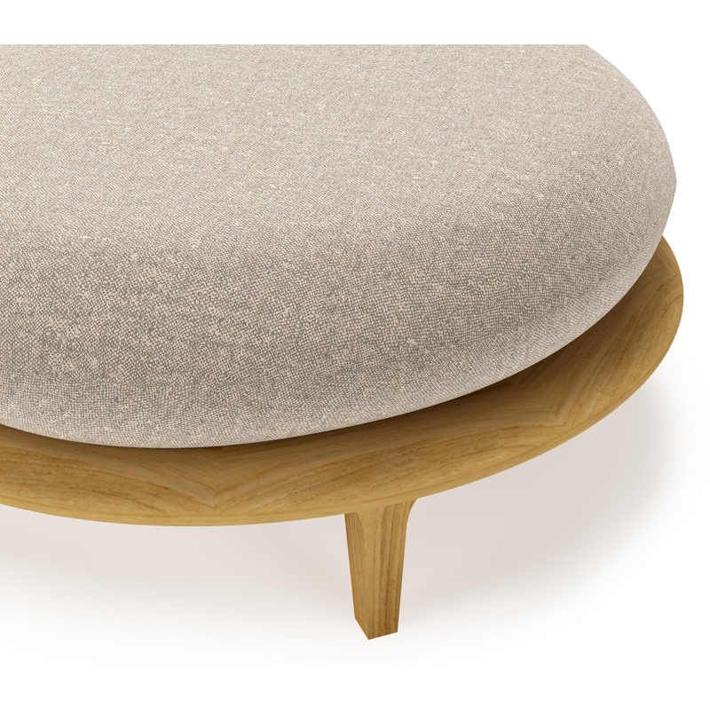 Bomero poef in teak met chartres pewter all weather sunbrella® luxe kussen