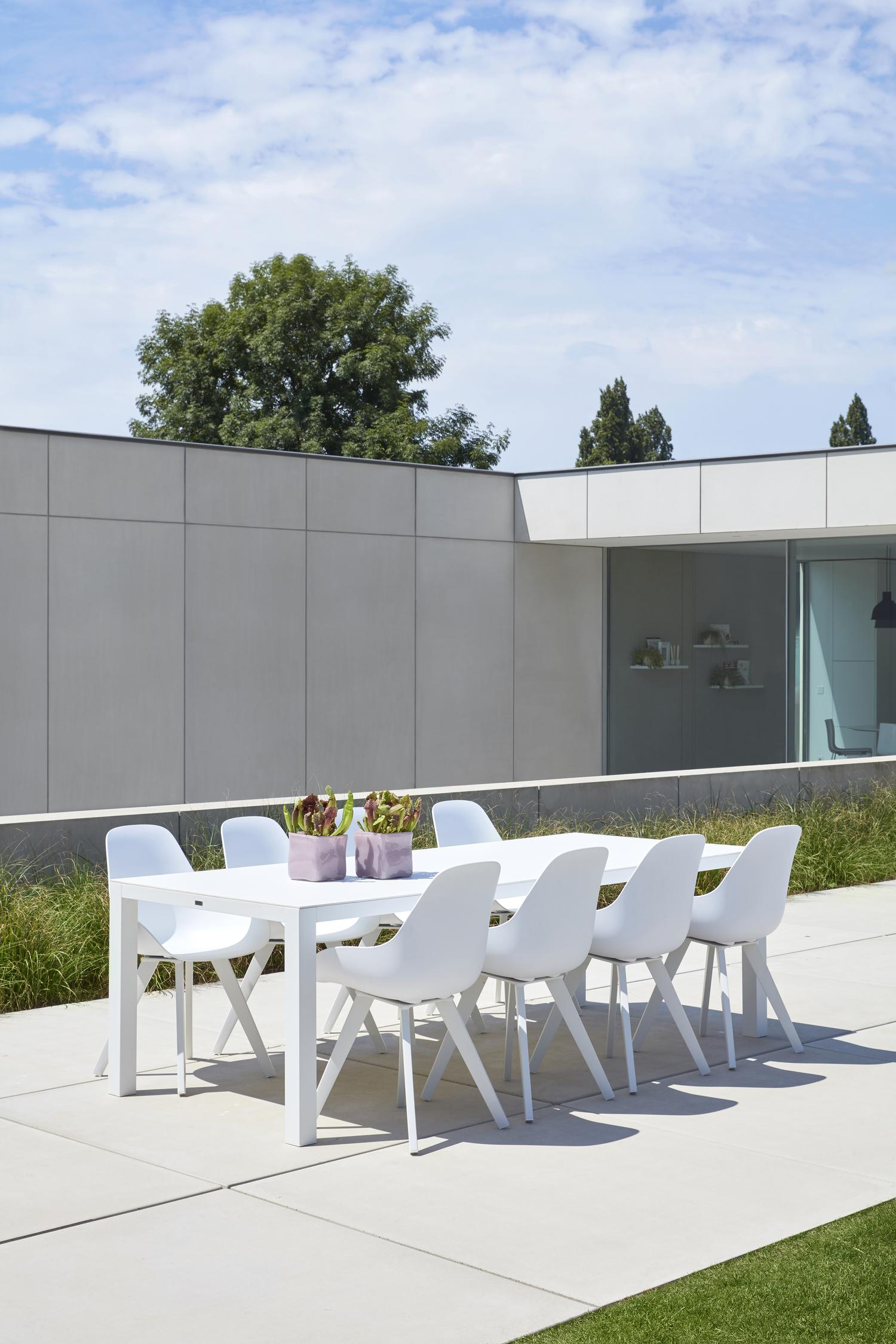 Mesa tuinstoel in wit aluminium en wit kunststof