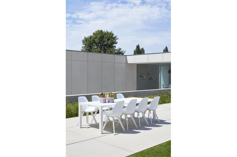 Mesa tuinstoel in wit aluminium en wit kunststof
