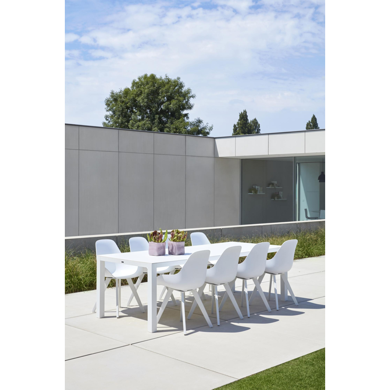 Mesa tuinstoel in wit aluminium en wit kunststof