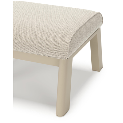 Cirello poef in beige aluminium met lopi marble all weather sunbrella® luxe kussen