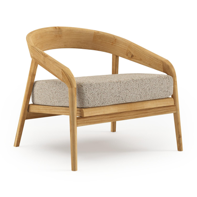 Lacrima loungestoel in teak met bora jungle all weather Cosytica kussen