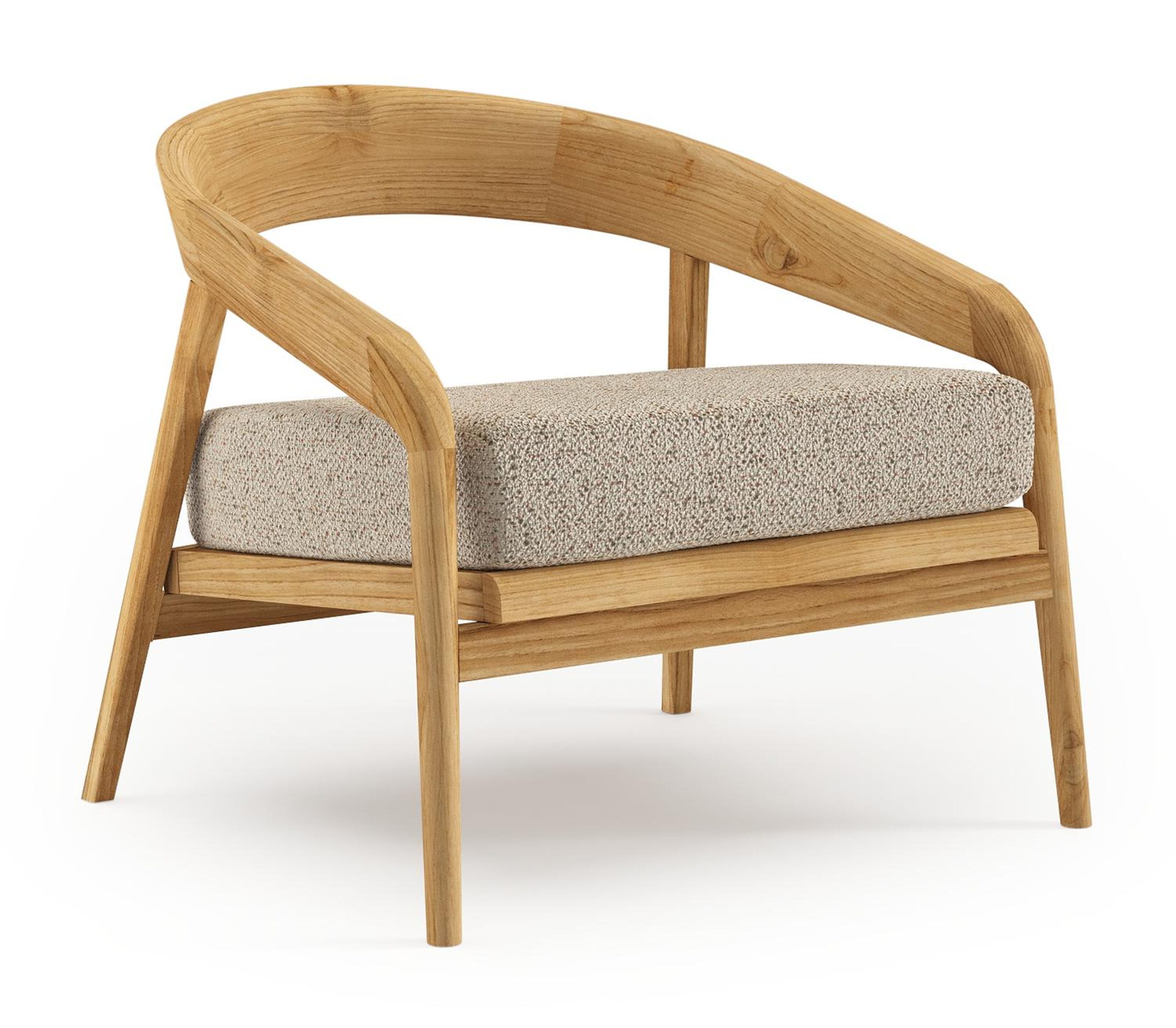 Lacrima loungestoel in teak met bora jungle all weather Cosytica kussen