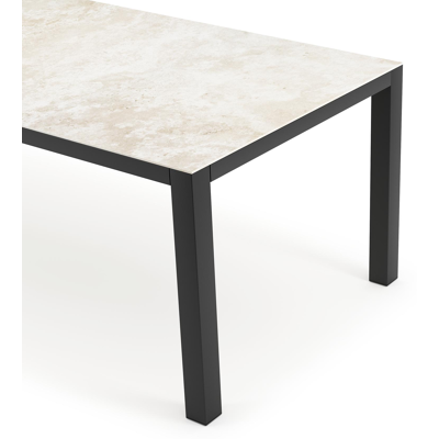 Table de jardin Como rectangulaire en aluminium noir et céramique pleine Rapolano Lg. 240 x Lrg. 100 cm