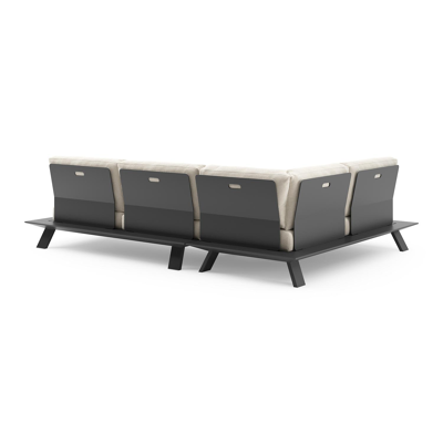 Cesano loungehoek in zwart aluminium met althea off white all weather Cosytica kussen