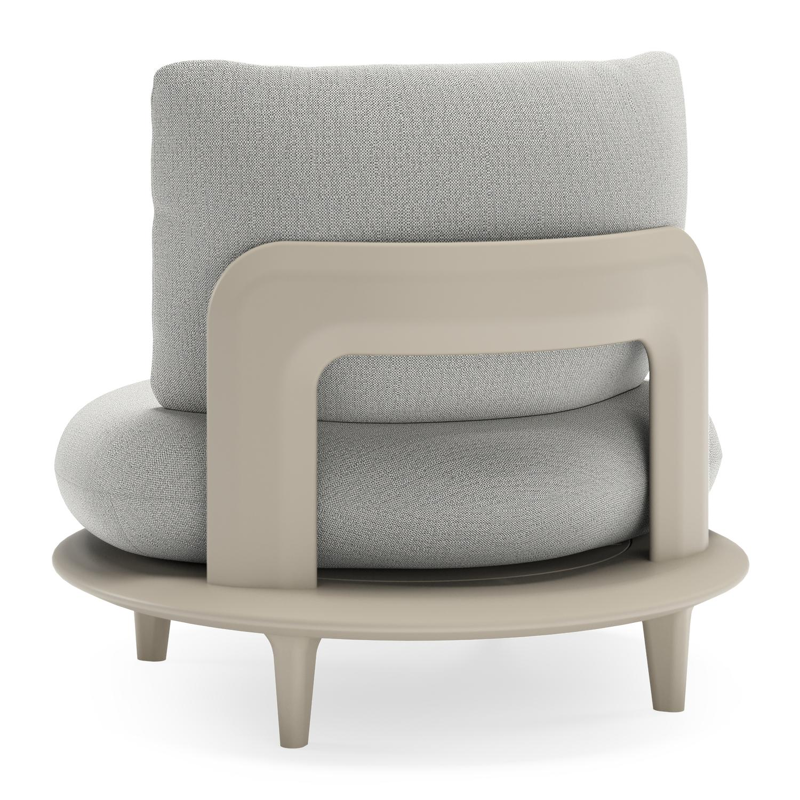 Bomero loungestoel in beige aluminium met savane nimbus all weather sunbrella® luxe kussen