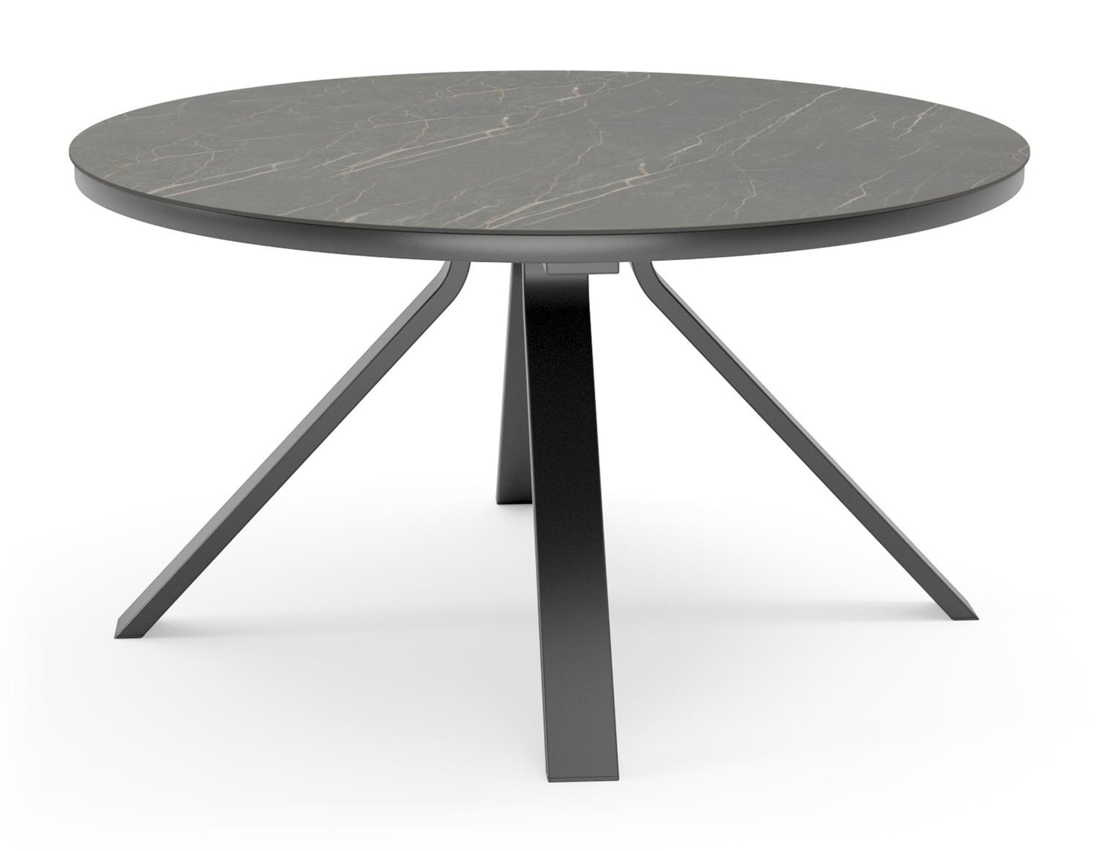 Table de jardin Cesano en aluminium noir et céramique pleine black obsession - Dia. 148 x H 74,5 cm