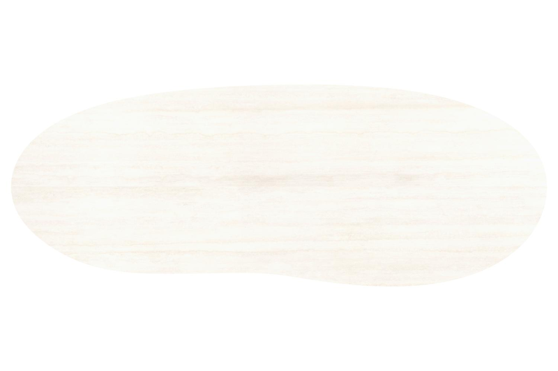 Amico tuintafel organisch in zwart aluminium en volkeramiek Travertino Bianco - L 320 x B 120 x H 73.5 cm