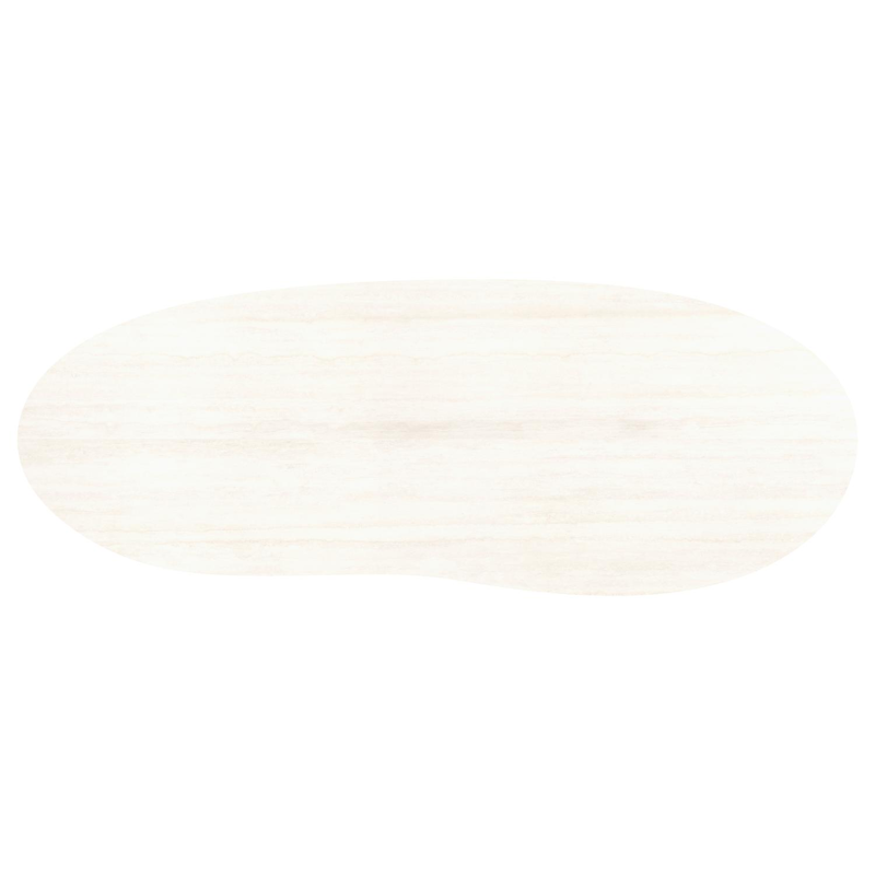 Amico tuintafel organisch in zwart aluminium en volkeramiek Travertino Bianco - L 320 x B 120 x H 73.5 cm