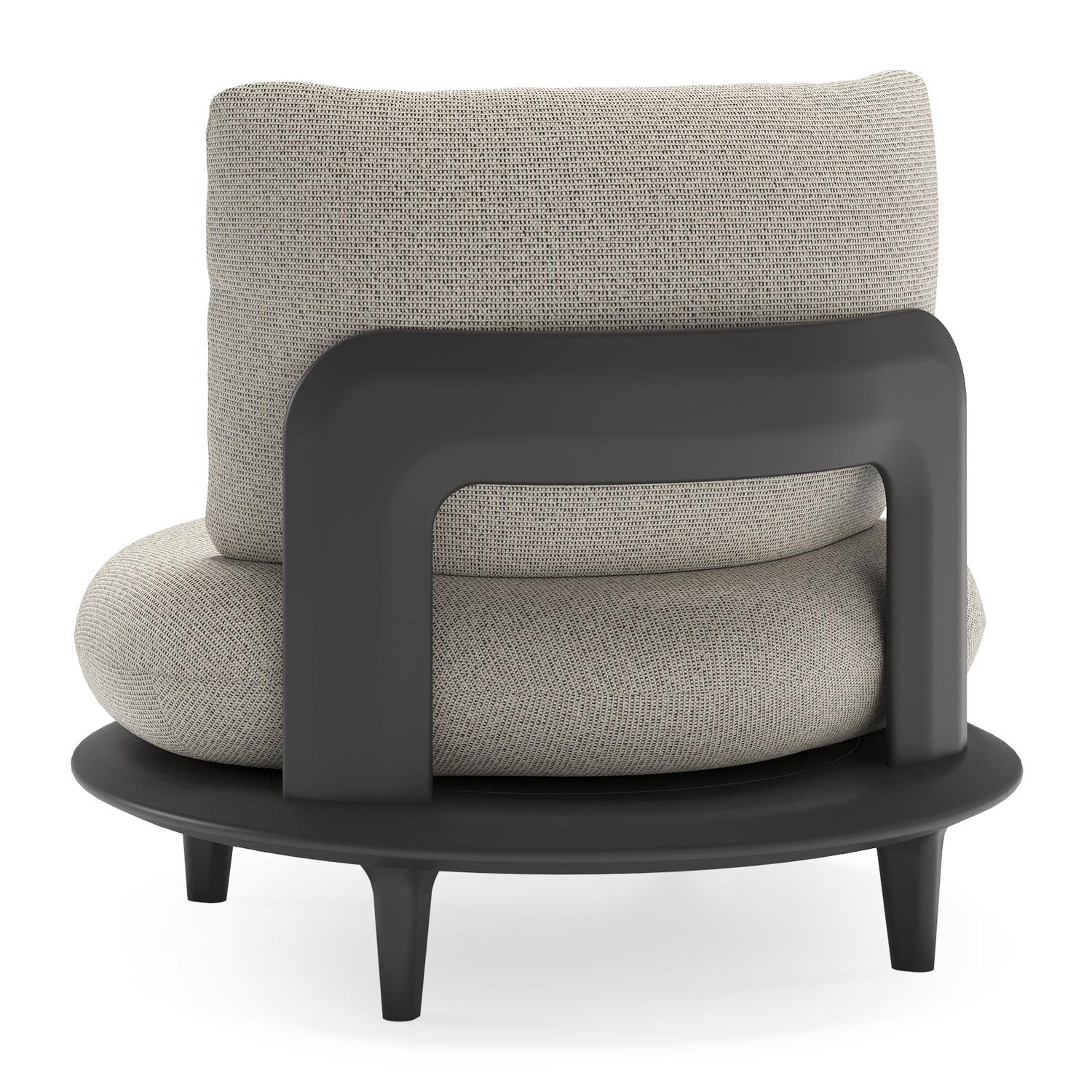 Fauteuil de jardin Bomero en aluminium noir et coussins en all weather solica firenze sand