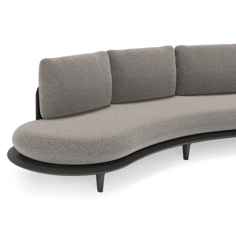 Bomero loungebank in zwart aluminium met chartres drizzle all weather sunbrella® luxe kussen