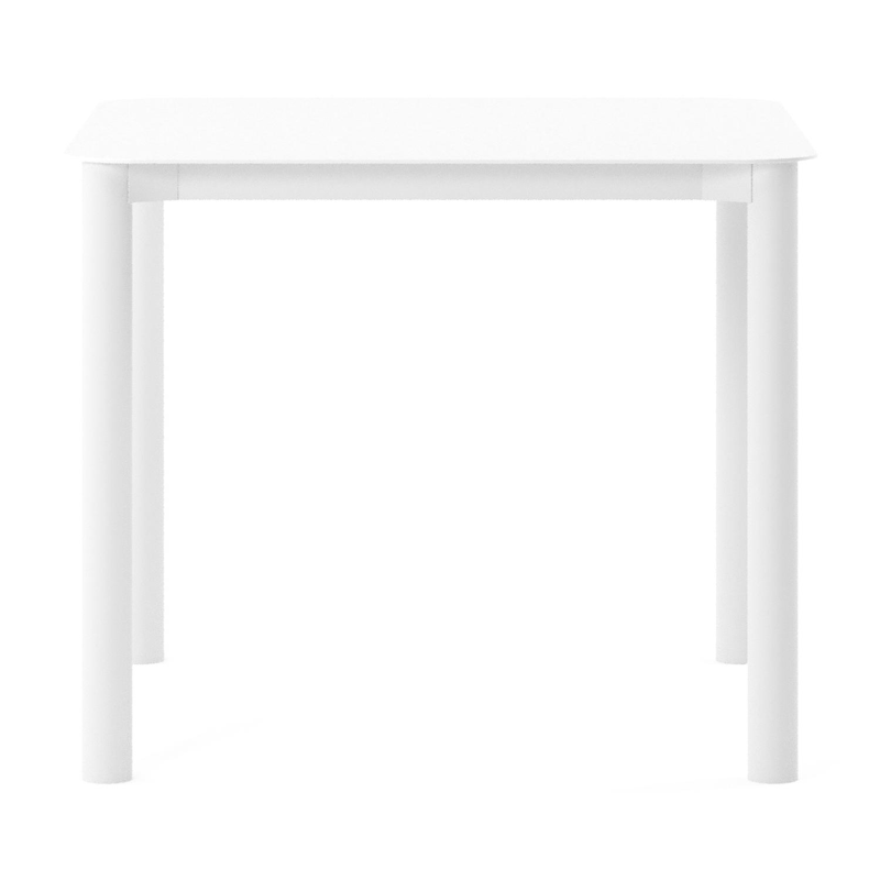 Orso tuintafel rechthoekig afgerond in wit aluminium en volkeramiek Arctic White - L 90 x B 90 x H 74.5 cm