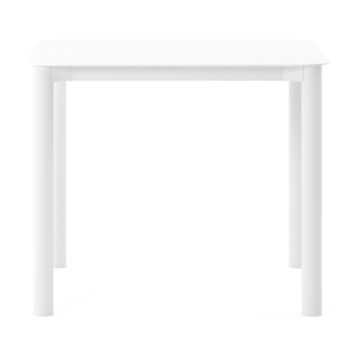 Table de jardin Orso rectangulaire arrondi en aluminium blanc et céramique pleine Arctic White - Lg. 90 x Lrg. 90 x Haut. 74.5 cm