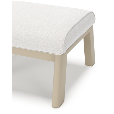 Cirello poef in beige aluminium met soul optik all weather solica kussen