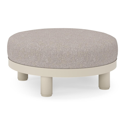 Donato lounge poef in beige aluminium met all weather sunbrella® luxe Tundra Charcoal kussen