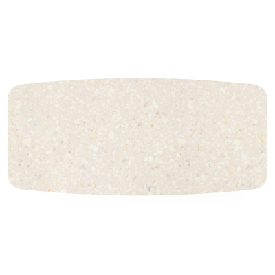 Pagino tuintafel bootvorm in wit aluminium en volkeramiek retrostone - L 255 x B 115 x H 73 cm